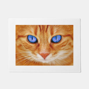 Cat Eyes Face Tiger mackerel red Cat Doormat