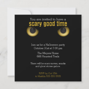 Cat Eyes Halloween Party Invitation (Hazel)