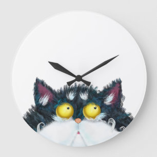 Cat eyes looking large clock