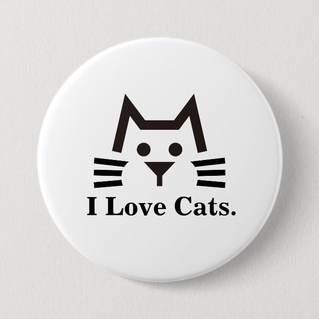 Cat-Face 7.5 Cm Round Badge (Front)