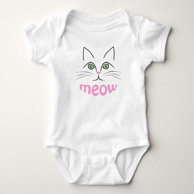 Cat face baby bodysuit (Front)