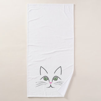 Cat face bath towel