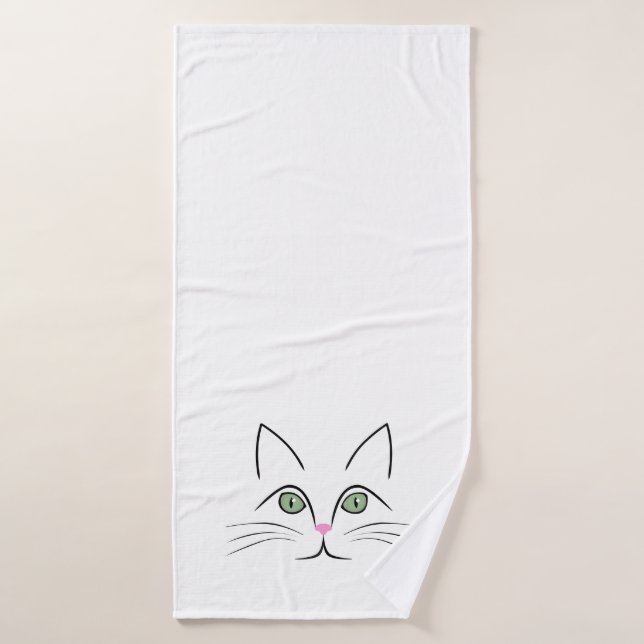 Cat face bath towel (Bath Towel)