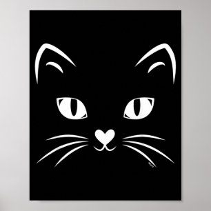 Cat Face Black Cat Halloween Costume Poster