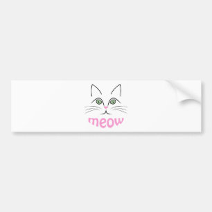 Cat face bumper sticker