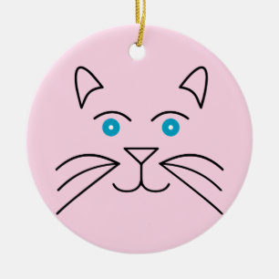 Cat face ceramic tree decoration
