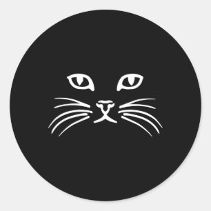 Cat Face Classic Round Sticker