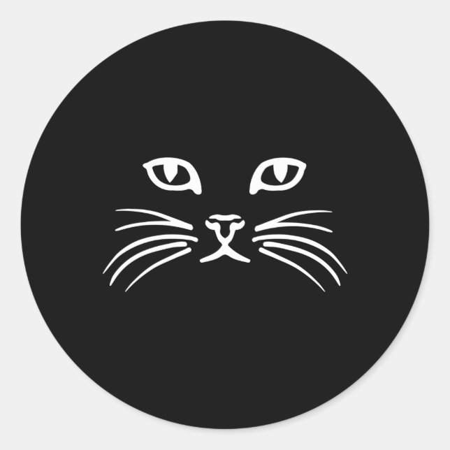Cat Face Classic Round Sticker (Front)