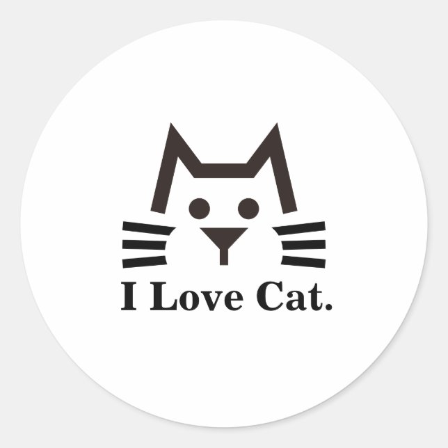 Cat-Face Classic Round Sticker (Front)