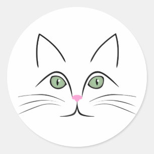 Cat face classic round sticker