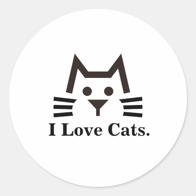 Cat-Face Classic Round Sticker (Front)