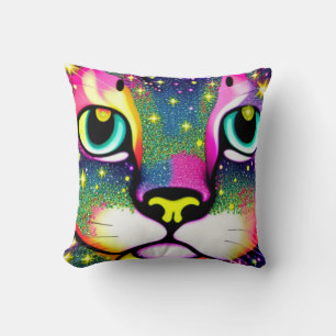 Cat Face Close Up Pop Art Cushion