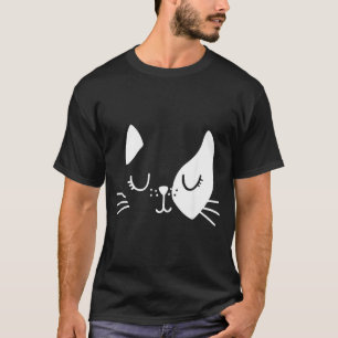 Cat Face Closed Eyes Eyelashes Cute Funny T-Shirt