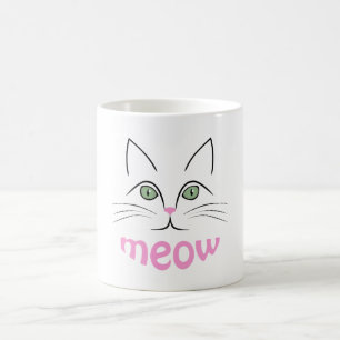 Cat face coffee mug