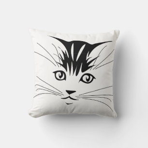 Cat Face Drawing Cushion