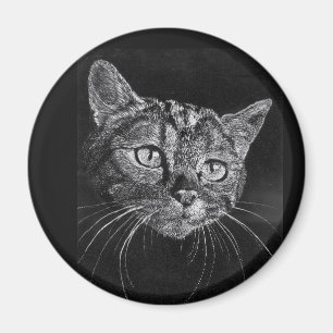 Cat Face Drawing Magnet