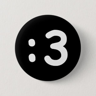 Cat Face Emoticon :3 Button