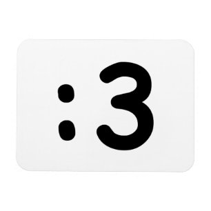 Cat Face Emoticon :3 Magnet