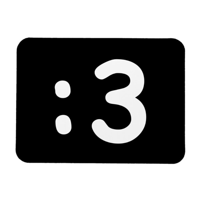 Cat Face Emoticon :3 Magnet (Horizontal)