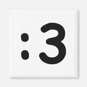 Cat Face Emoticon :3 Magnet