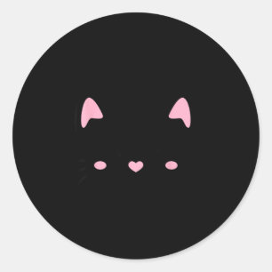 Cat face eyelashes kitten cute cats lovers classic round sticker