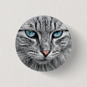 Cat Face Fractal Design-10682 3 Cm Round Badge