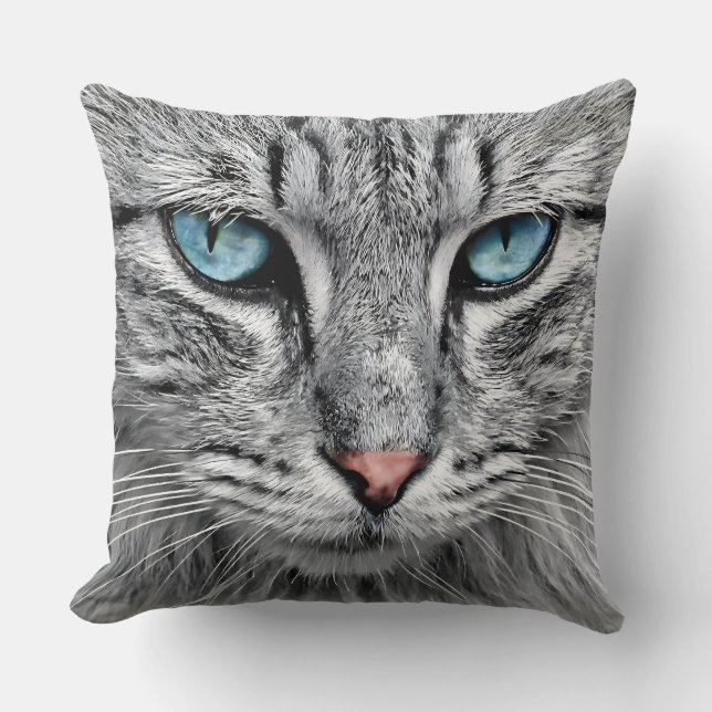 Cat Face Fractal Design-10682 Cushion (Front)