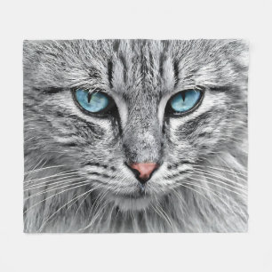 Cat Face Fractal Design-10682 Fleece Blanket