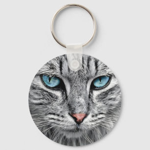 Cat Face Fractal Design-10682 Key Ring