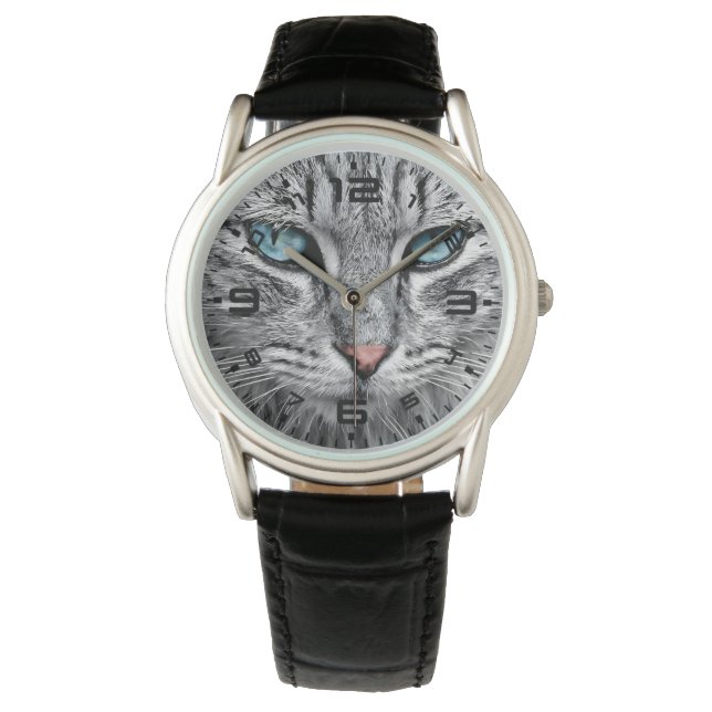 Cat Face Fractal Design-10682 Watch (Front)