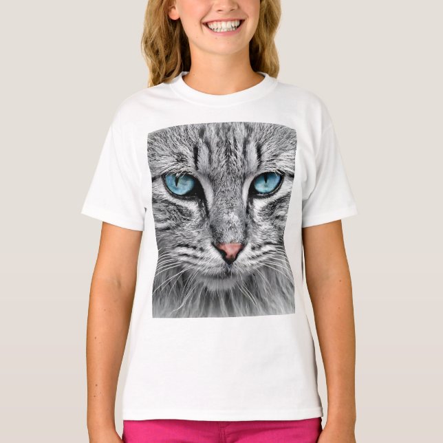Cat Face Fractal Design  T-Shirt (Front)