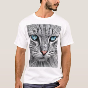 Cat Face Fractal Design T-Shirt