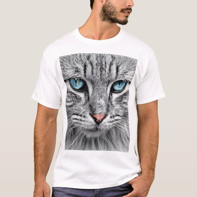 Cat Face Fractal Design  T-Shirt (Front)