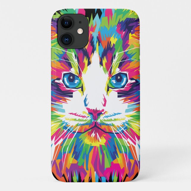 Cat Face Geometric Prismatic Design-32453 Case-Mate iPhone Case (Back)