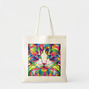 Cat Face Geometric Prismatic Design-32453 Tote Bag
