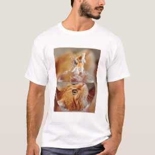Cat Face Goldfish glass close Up view eyes T-Shirt
