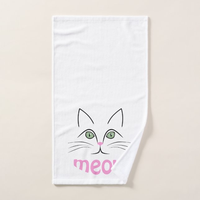 Cat face hand towel (Hand Towel)