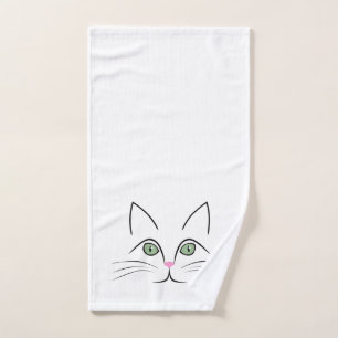 Cat face hand towel