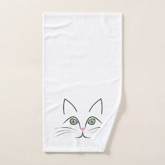 Cat face hand towel