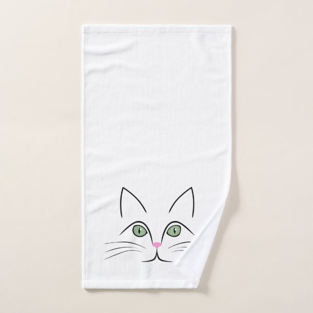 Cat face hand towel (Hand Towel)