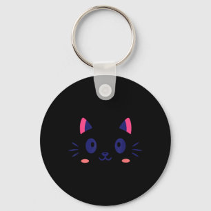 Cat Face Head Kitten Cute Halloween Costume Key Ring