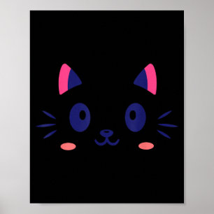 Cat Face Head Kitten Cute Halloween Costume Poster