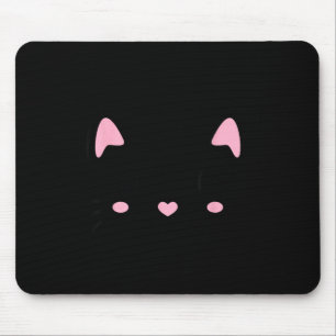 Cat face kitten cute cats lovers smile halloween mouse pad