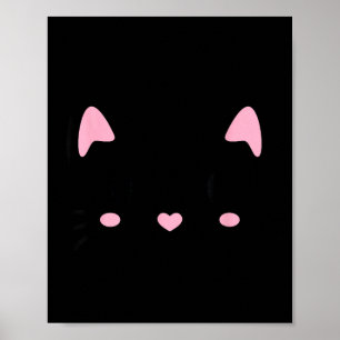 Cat face kitten cute cats lovers smile halloween poster