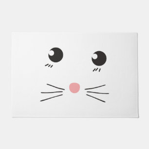 Cat face line drawing doormat
