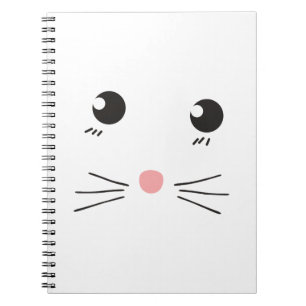 Cat face line drawing notebook