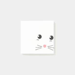 Cat face line drawing post-it notes