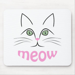 Cat face mouse pad