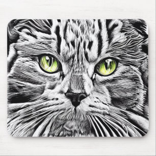 Cat face mouse pad