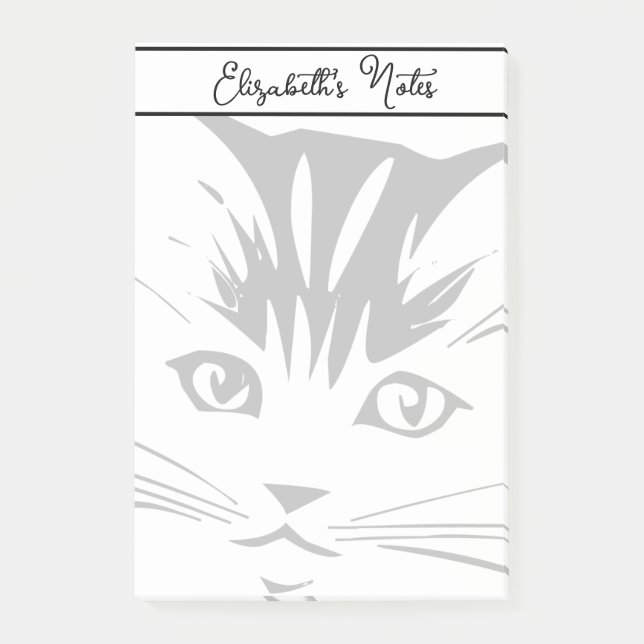 Cat Face personalised Post-it Notes (Front)